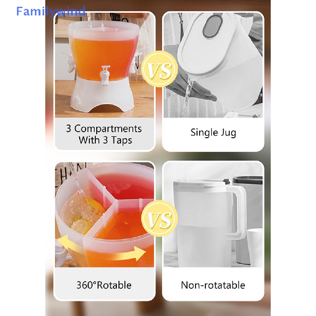 Familywind &gt; 5.3L 360° Bình Đựng Nước Ép Trái Cây Có Nắp Đậy Tiện Dụng