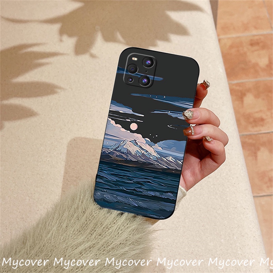 Ốp Điện Thoại Silicon Mềm Hình Núi Tuyết Cho iPhone 14 13 12 11 Pro Max X XR Xs Max 6 7 8 Plus