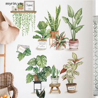 Miếng dán tường trang trí hình lá cây nhiệt đới diy