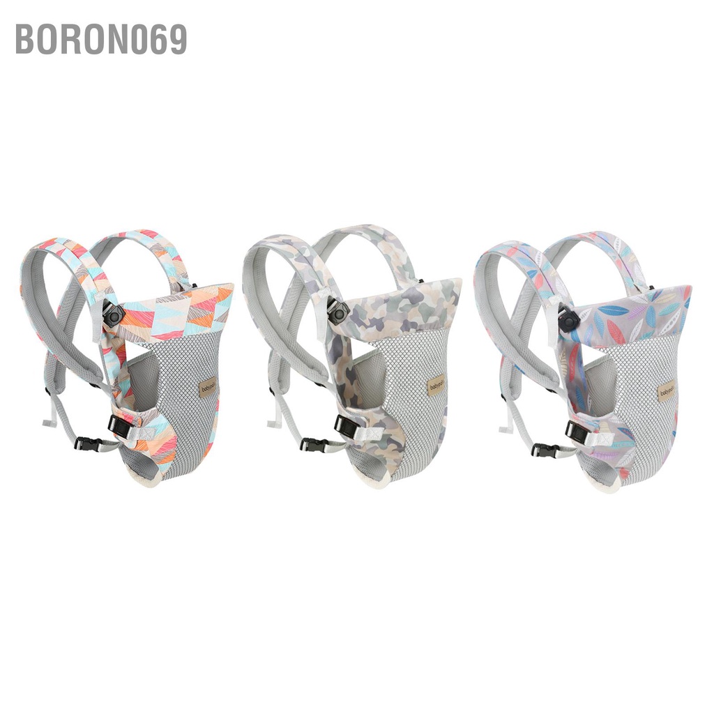 Boron069 Địu Em Bé Thoáng Khí Phía Trước Sau Lưng Hỗ Trợ Đầu Có Thể Điều Chỉnh Di Động Trẻ Sơ Sinh Quấn Cho