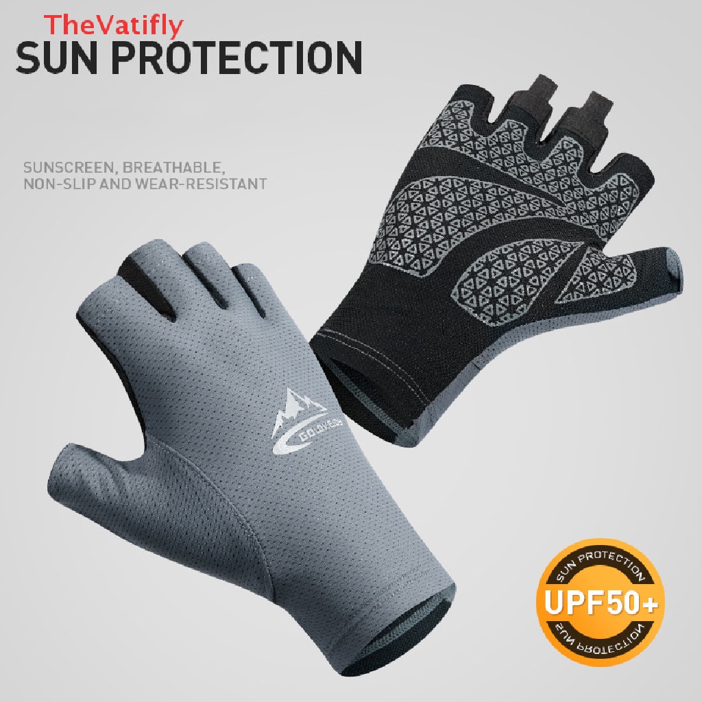 Găng Tay Nửa Ngón Bằng Lụa Lạnh Gọn Nhẹ Chống Trượt Thoáng Khí