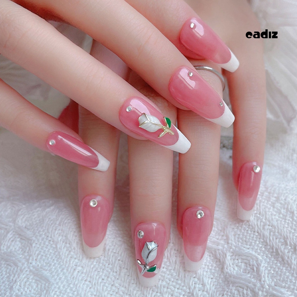 Set 10 Phụ Kiện Trang Trí Móng Tay Nghệ Thuật Hình Hoa Tulip Ba Chiều Không Phai Màu Có Thể Tháo Rời