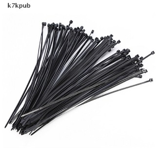 100pcs 10cm nylon plastic zip trim wrap cable loop ties wire self-locking black vn