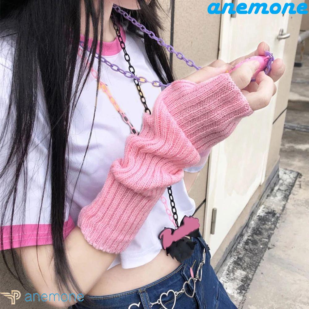 Găng Tay Hở Ngón Giữ Ấm Màu Sắc Thanh Lịch