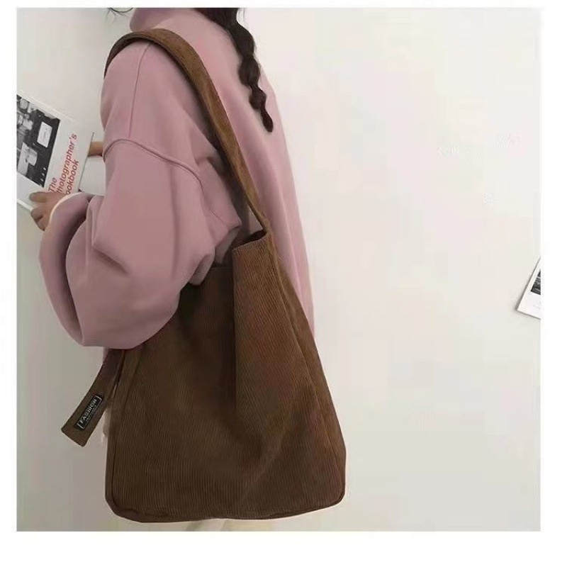 Túi Xách Vải Canvas Cỡ Lớn Phong Cách Retro Cho Học Sinh