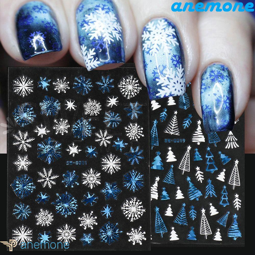 Miếng Dán Trang Trí Móng Tay Hình Người Tuyết Tuần Lộc Giáng Sinh Ba Chiều Dành Cho Nữ DIY