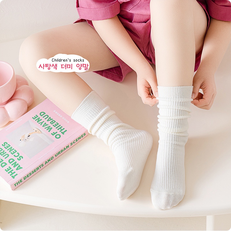 Vớ Bắp Chân Hai Lớp Họa Tiết Kẻ Sọc Màu Kẹo Ngọt Dành Cho Bé Gái