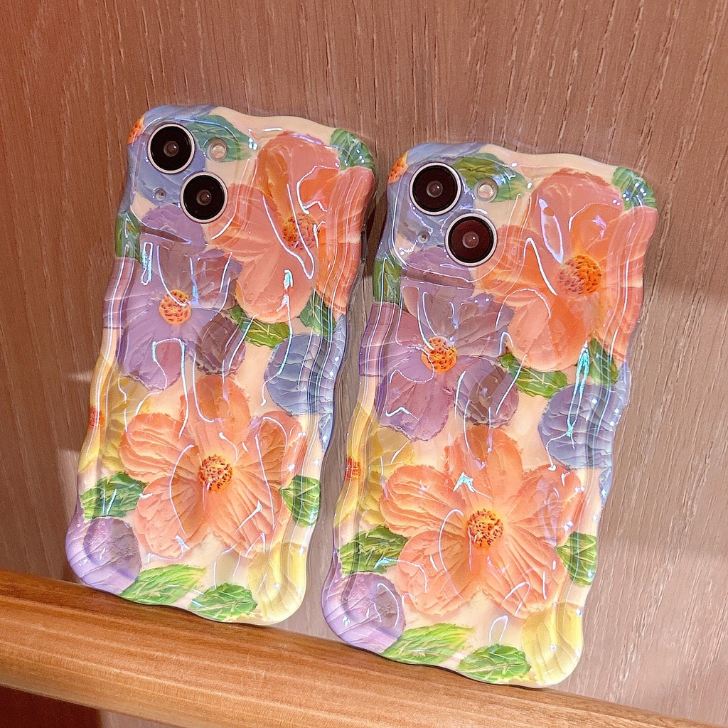 Ốp Điện Thoại TPU Chống Sốc Họa Tiết Tranh Sơn Dầu Cho IPhone 14 13 12 11 Pro Max