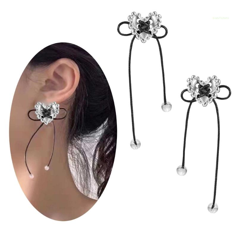 Khuyên Tai Hình Nơ Màu Bạc Đơn Giản Thời Trang Cho Cặp Đôi