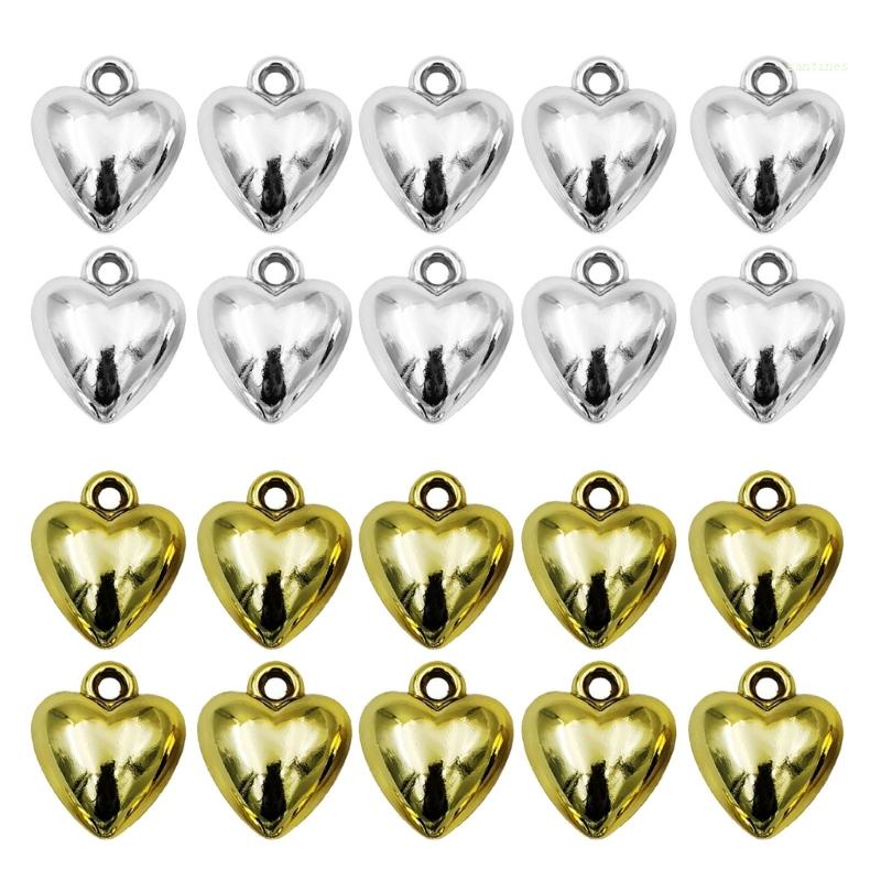 Set 10 Mặt Vòng cổ Hình Trái Tim Nhiều Màu Sắc Bằng Nhựa