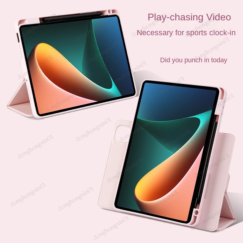 Ốp Bao Da Máy Tính Bảng Màu Đỏ Cho RedMi Pad 10.61 &quot;2022 360° Ốp Máy Tính Bảng Gắn Nhẫn Đỡ Nam Châm Cho XiaoMi Mipad5 Mi Pad 5 Pro 11 &quot;