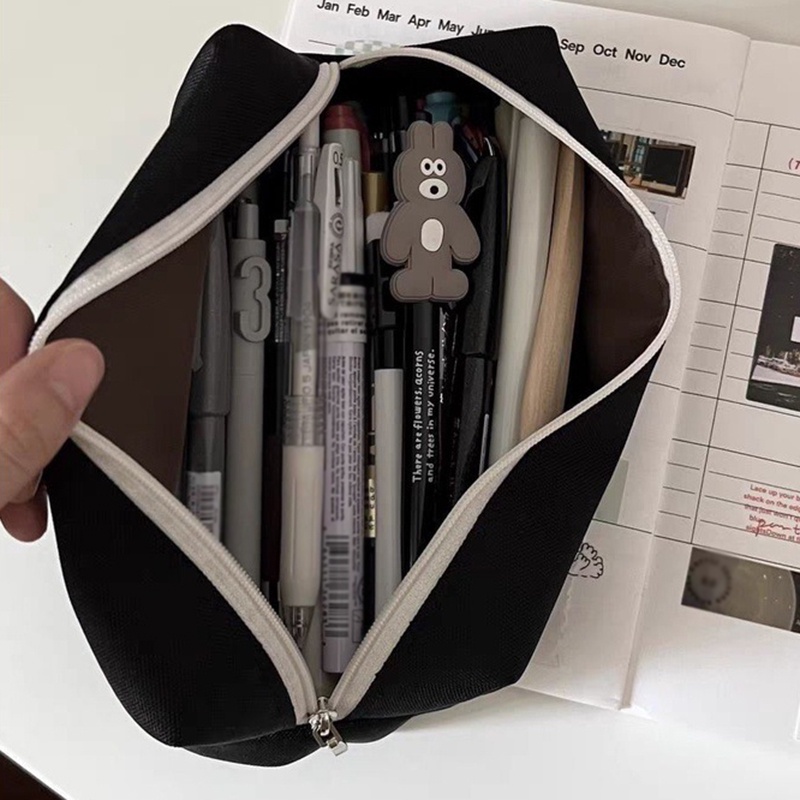 Túi Đựng Bút Ohaya Bằng Vải Canvas Màu Đen Sức Chứa Lớn Siêu Bền RYVN