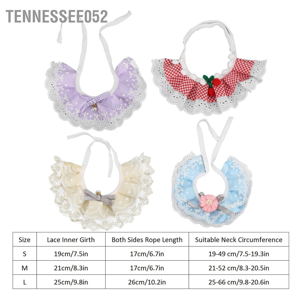 Tennessee052 Cat Ren Scarf Thoáng Khí Mềm Mại và Thoải Mái Dễ Thương Công Chúa Pet Khăn Nước Bọt Nhỏ Trung Bình Chó Mèo