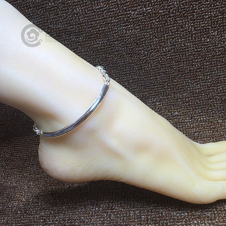 Nhẫn Đeo Tay / Chân Bằng Bạc Sterling Trơn Đơn Giản Độc Đáo