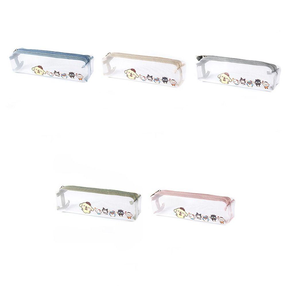Ví Đựng Tiền Xu / Son Môi / Thẻ Xe Buýt Dạng Lưới Trong Suốt In Hình Chú Chó Cinnamoroll Dễ Thương Cho Bé Gái