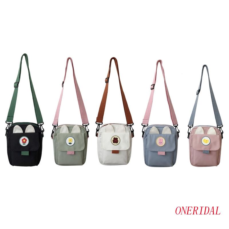 Túi Đeo Chéo Đựng Điện Thoại Bằng Nylon Hình Thỏ Dễ Thương Dành Cho Bạn Nữ