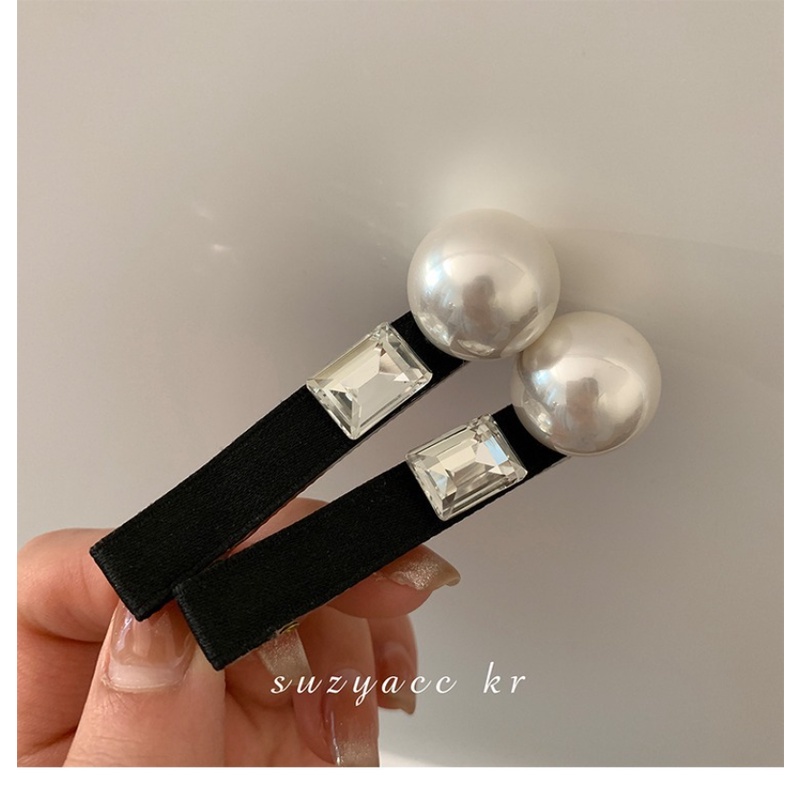 Kẹp Tóc Đính Đá Ngọc Trai Lớn Cao Cấp Phong Cách Pháp Cổ Điển Thời Trang Mới