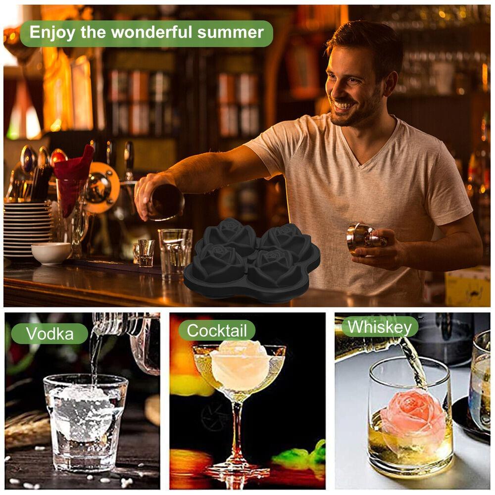 Khuôn Làm Đá 4 Ngăn Bằng Silicone Dễ Sử Dụng