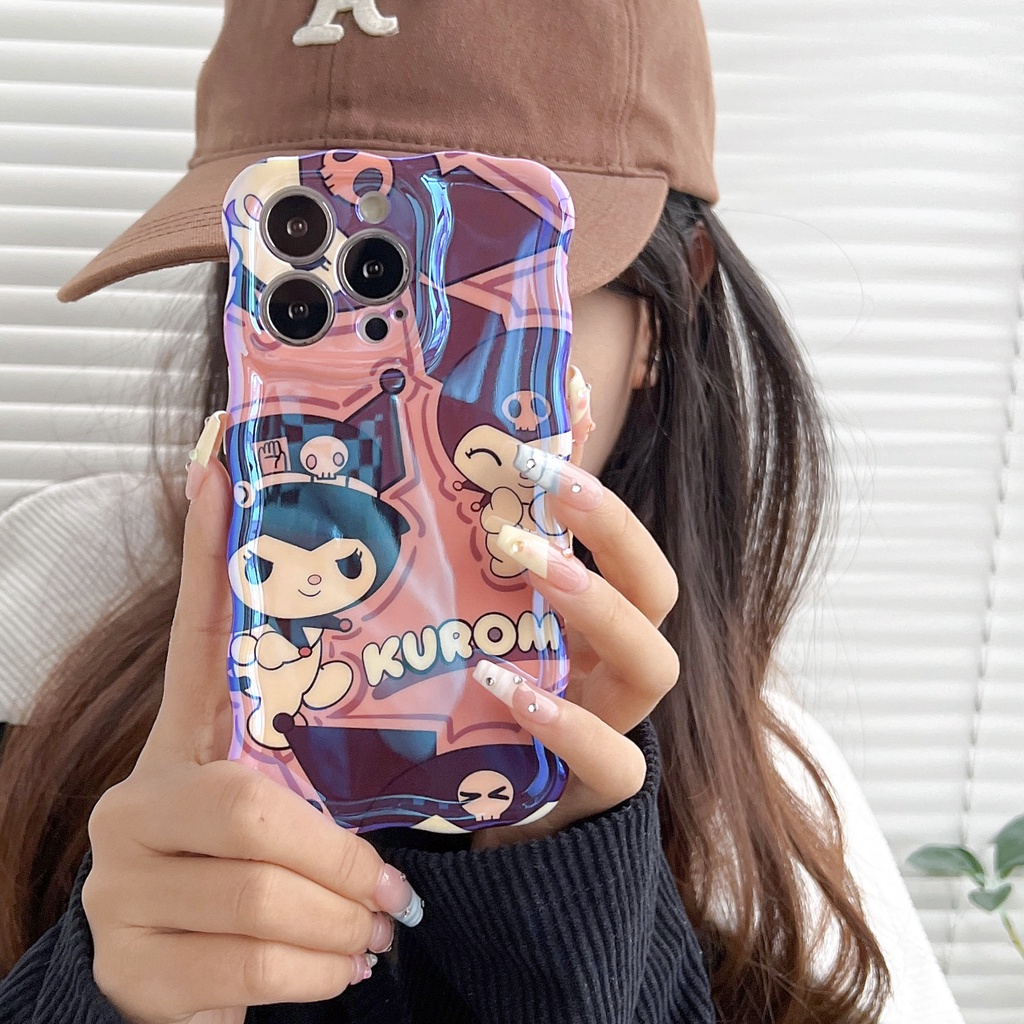 Ốp Điện Thoại TPU Blue-ray In Hình Kuromi Cho Apple IPhone 14 13 12 11 Pro Max