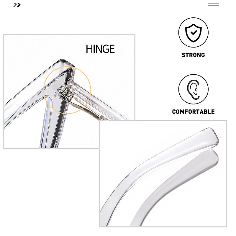 Mắt Kính Gọng Phẳng Chống Ánh Sáng Xanh Trong Suốt Cho Nữ