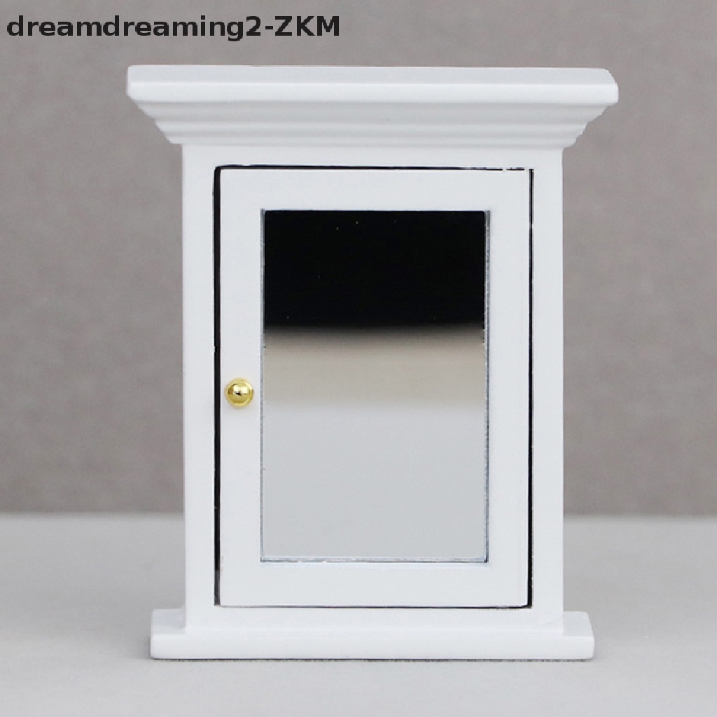 Mô Hình Tủ Quần Áo Trung Hoa Cổ Điển Thu Nhỏ Tỉ Lệ 1 / 12 Kèm Gương Trang Trí Nhà Búp Bê