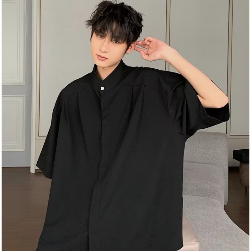 Áo Sơ Mi Nam Ngắn Tay Phong Cách Trung Hoa Mới