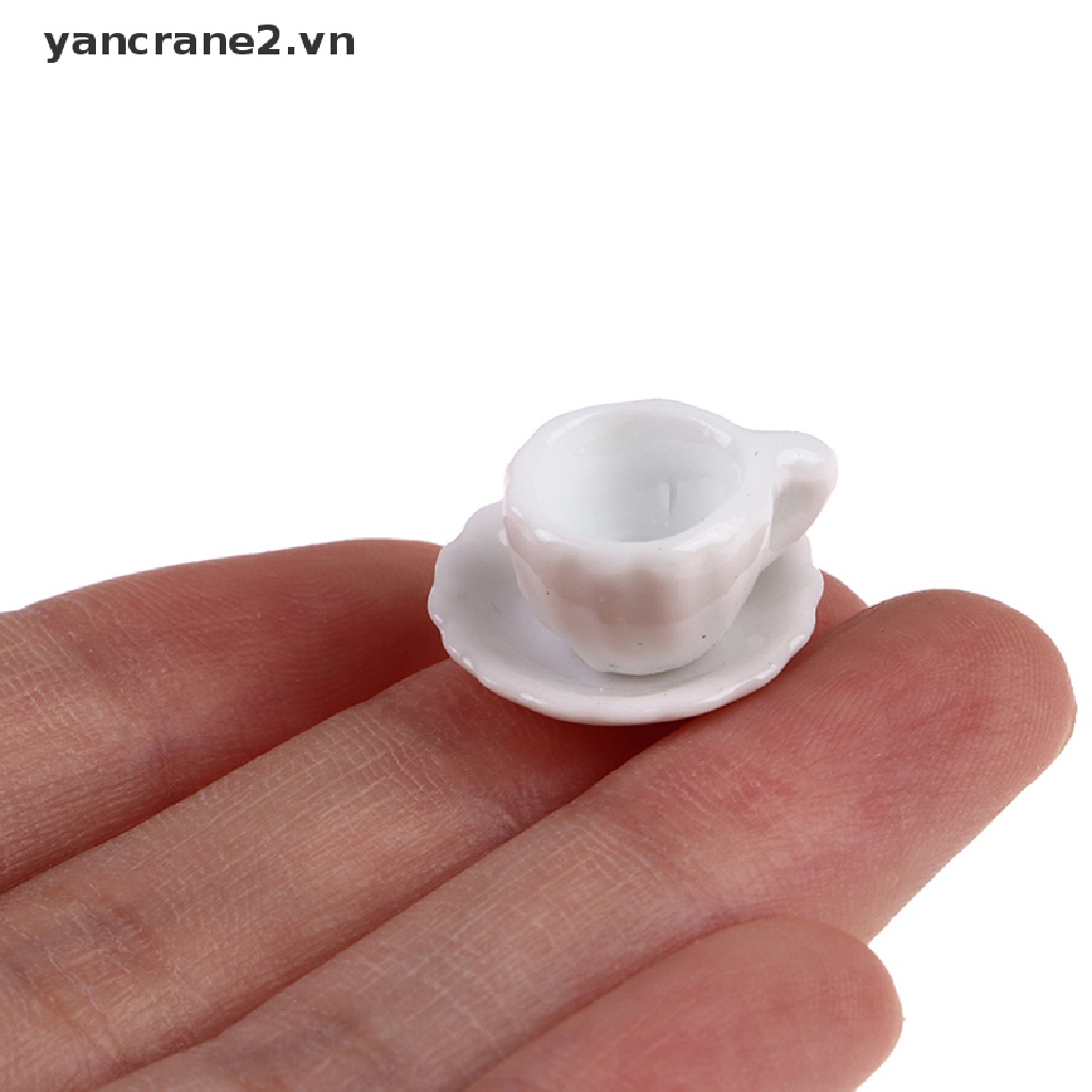 1 Bộ Cốc Sứ Trắng Thuần Khiết 1: 12 Dùng Trang Trí Nhà Búp Bê DIY