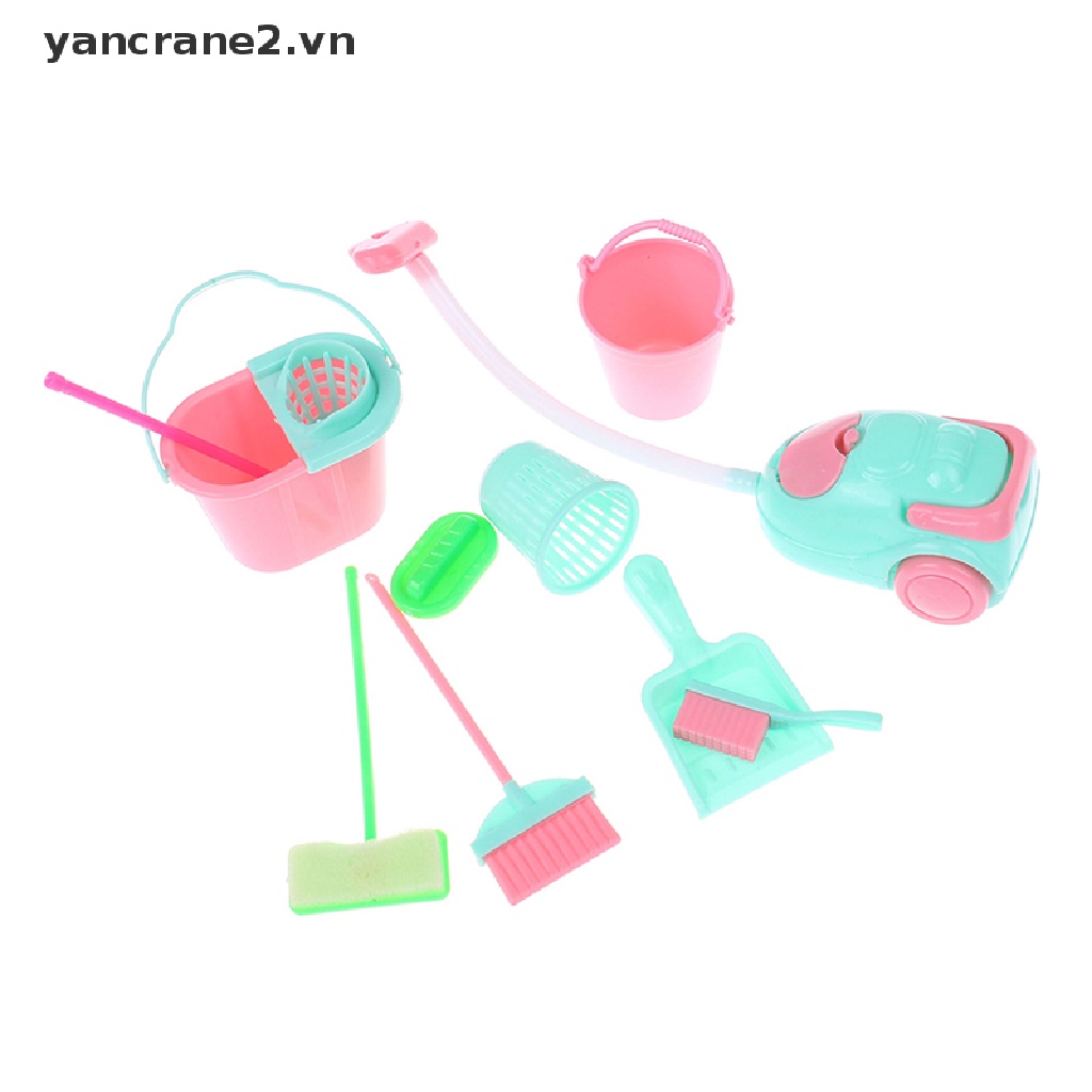 Set 10 Dụng Cụ Dọn Dẹp Nhà Búp Bê Thu Nhỏ {yancrane2.vn}