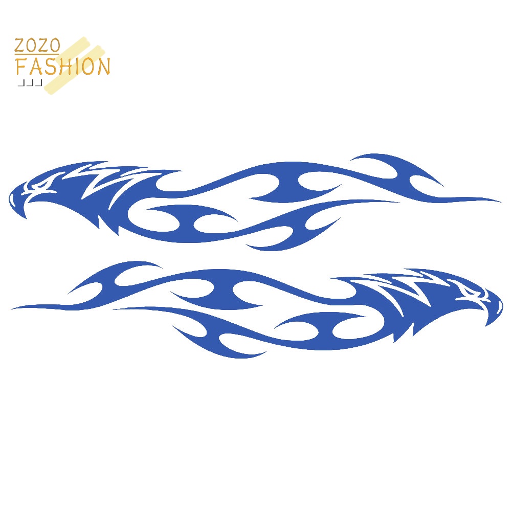 Bộ 2 Miếng Dán Phản Quang Họa Tiết Đại Bàng / Ngọn Lửa Trang Trí Xe Hơi / Xe Máy