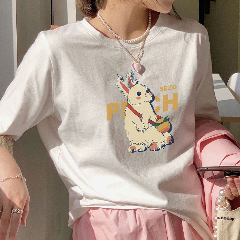 Áo thun XINLANYASHE ngắn tay in họa tiết phong cách Hàn Quốc thời trang mùa hè