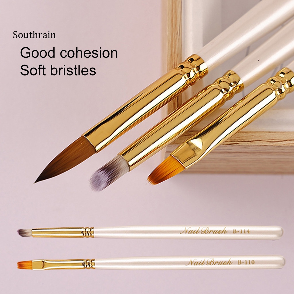 Cọ Vẽ Móng Nghệ Thuật Bằng Sợi Nylon Mềm Không Phai Màu Kèm Nắp Đậy Tiện Dụng DIY