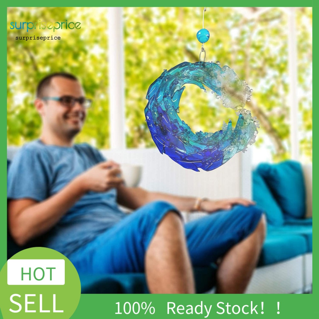 Spa Mặt Dây Chuyền Gợn Sóng Bằng Thủy Tinh Nhiều Màu Sắc Treo Trang