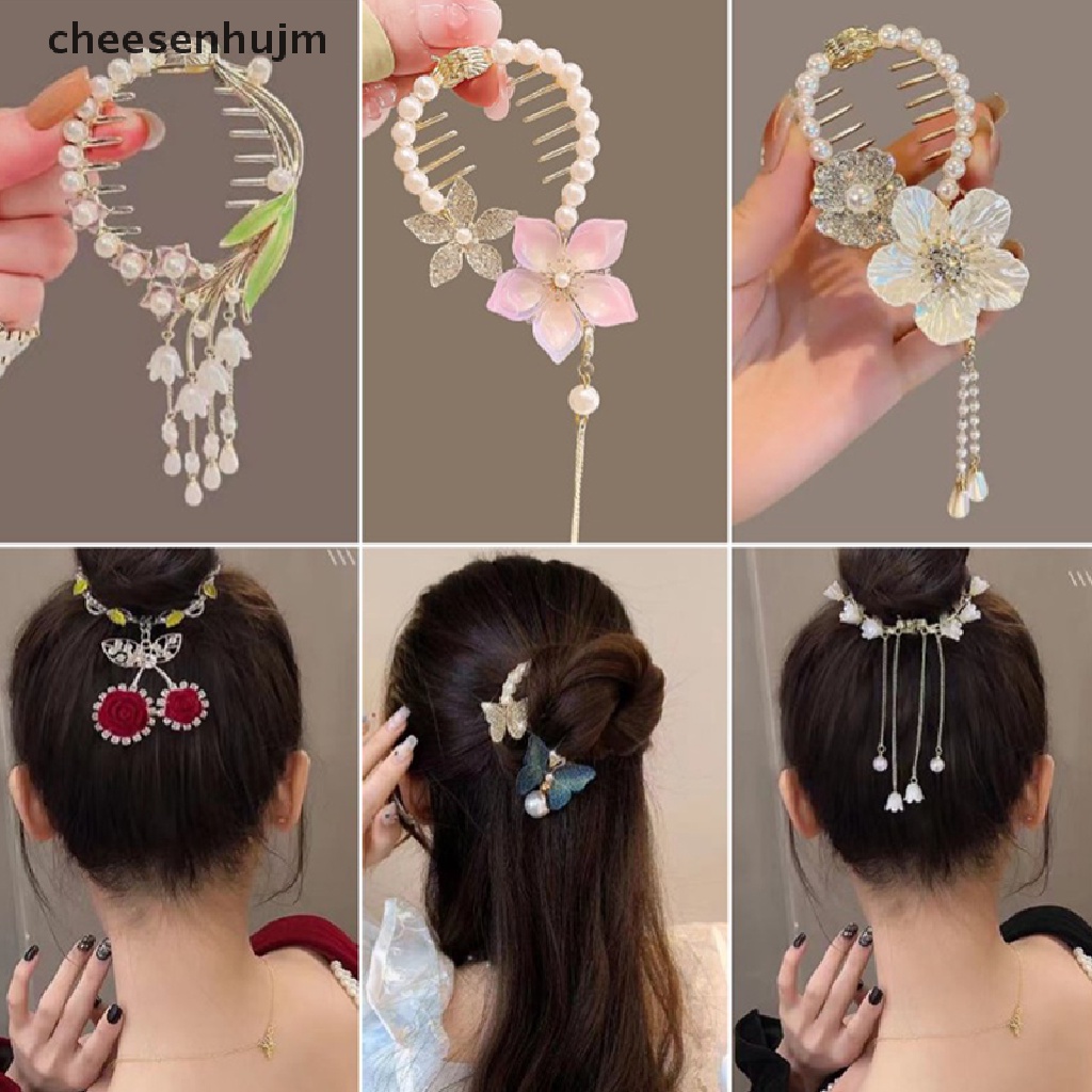 Kẹp Tóc Nơ Đính Ngọc Trai Thời Trang