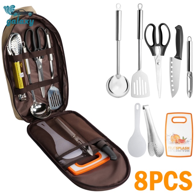Galaxy Bộ 8 Dụng Cụ Nấu Ăn Ngoài Trời Tiện Dụng