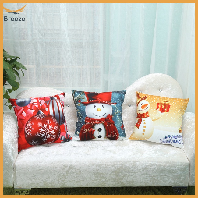 Vỏ Gối Hình Vuông 18x18 (Một Mặt) In Hình Người Tuyết Giáng Sinh Có Khóa Kéo Tùy Chỉnh Mới 2014