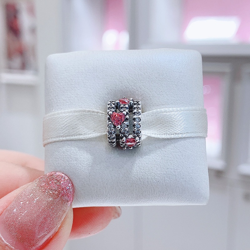 Charm Pandora Sparkling Triple Halo Hearts Charm 1158 - Bạc S925