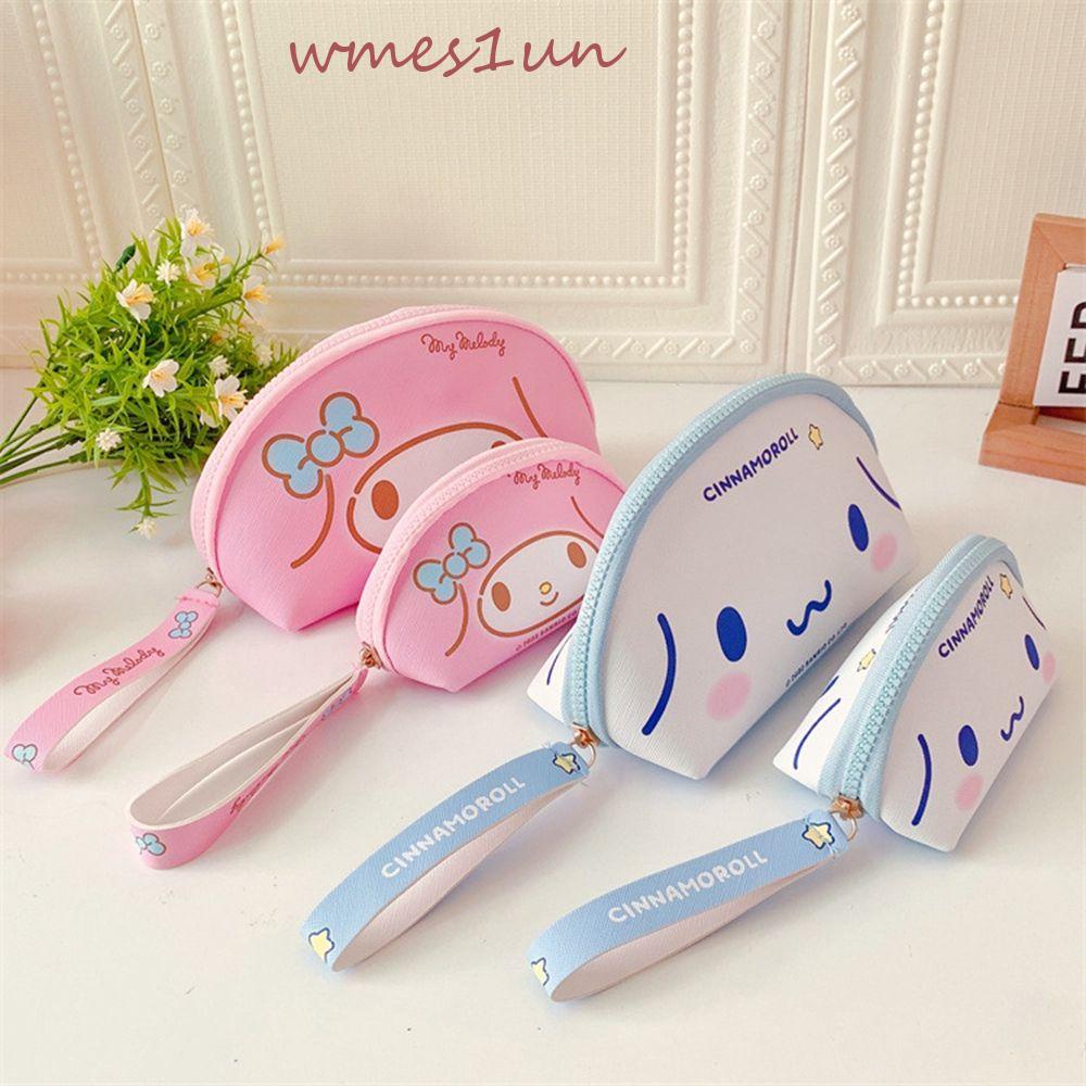 Túi Đựng Mỹ Phẩm WMES15H Bằng PU Họa Tiết Hoạt Hình Hellokitty Dễ Thương Tiện Dụng Mang Theo Du Lịch