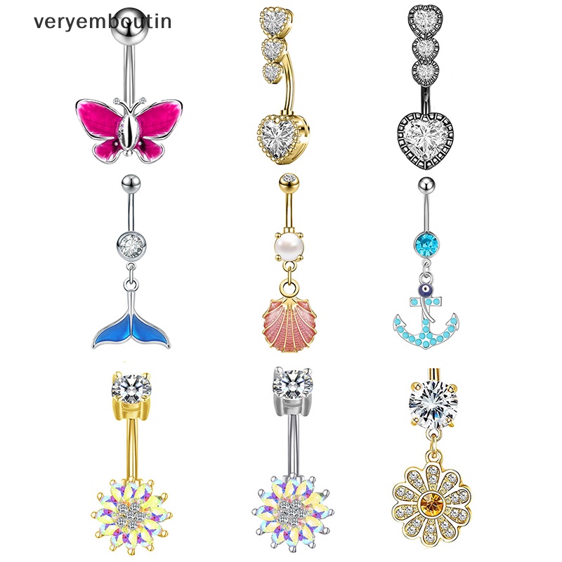 Khuyên Rốn Đính Đá Lấp Lánh Trang Sức Múa Bụng Cho Nữ