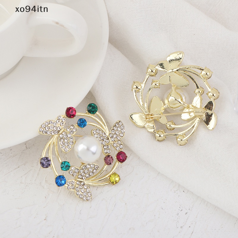 Ghim Cài Áo Hình Bướm Đính Ngọc Trai Nhân Tạo Thời Trang