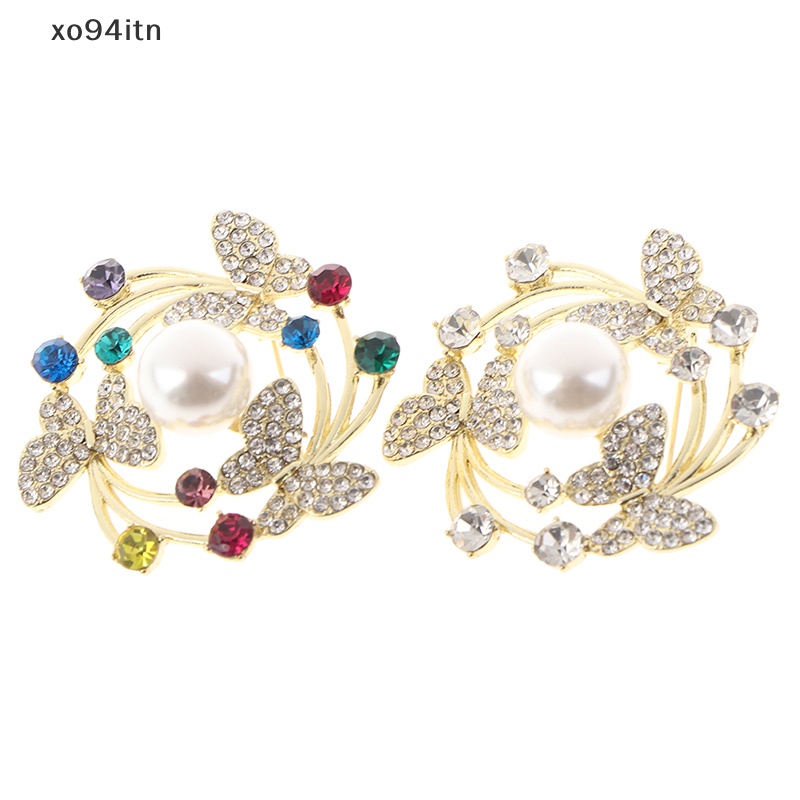 Ghim Cài Áo Hình Bướm Đính Ngọc Trai Nhân Tạo Thời Trang