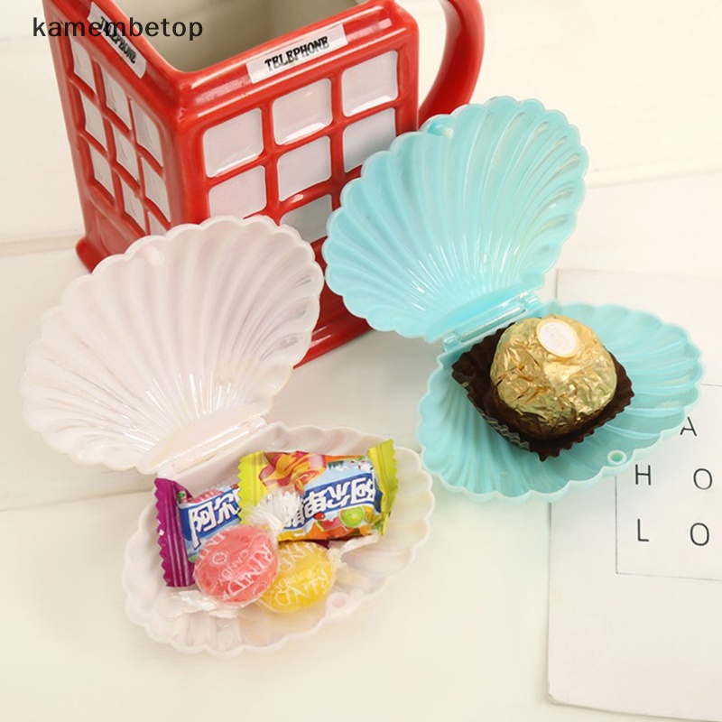 1 Hộp Nhựa Đựng Trang Sức Hình Vỏ Sò Nhiều Màu