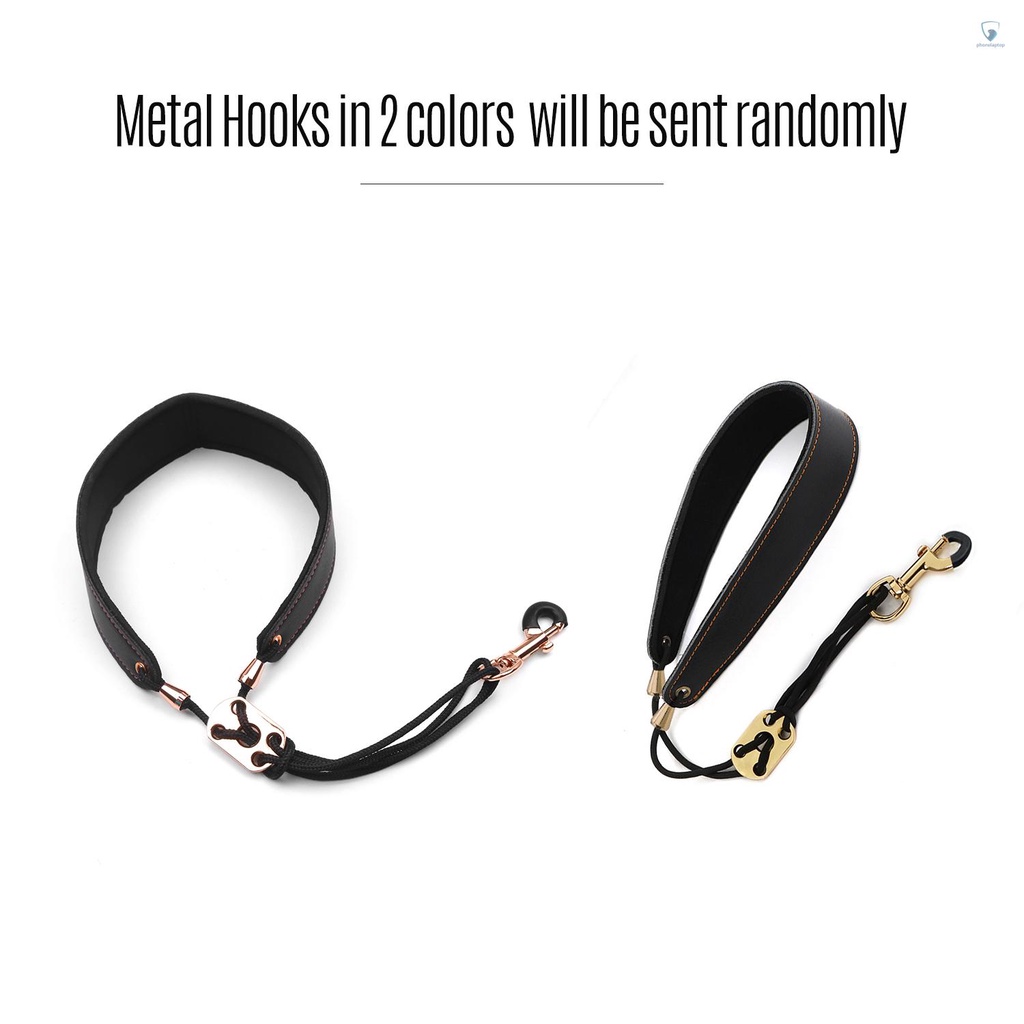 Dây Da Đeo Kèn Saxophone Tùy Chỉnh Kèm Móc Kim Loại Chuyên Dụng Cho Tenor / Soprano / Alto Saxophones Clarinet