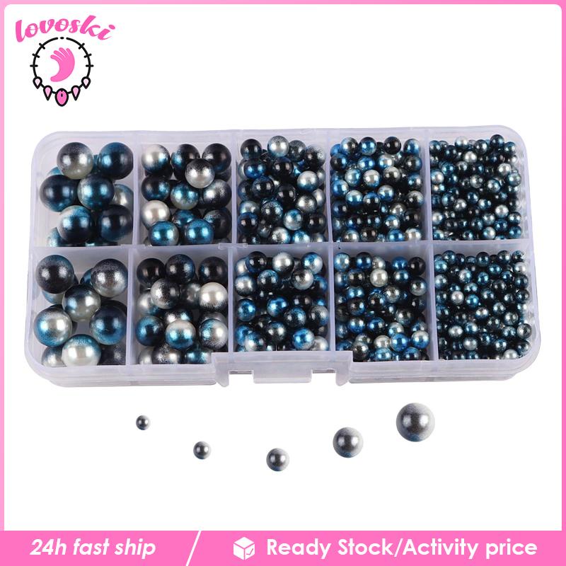 Chuỗi Hạt Ngọc Trai Nhân Tạo Màu Đen 4 / 5 / 6 / 8 / 10mm Làm Đồ Thủ Công