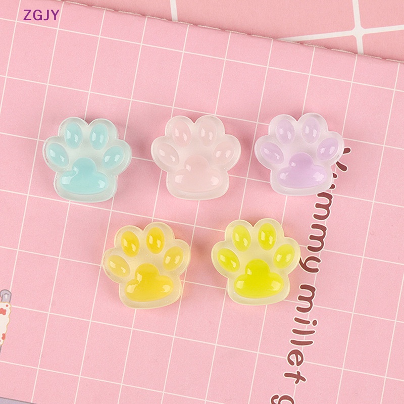Set 5 Móng Vuốt Mèo Dạ Quang Bằng Resin Resin Màu Ngẫu Nhiên DIY Mới