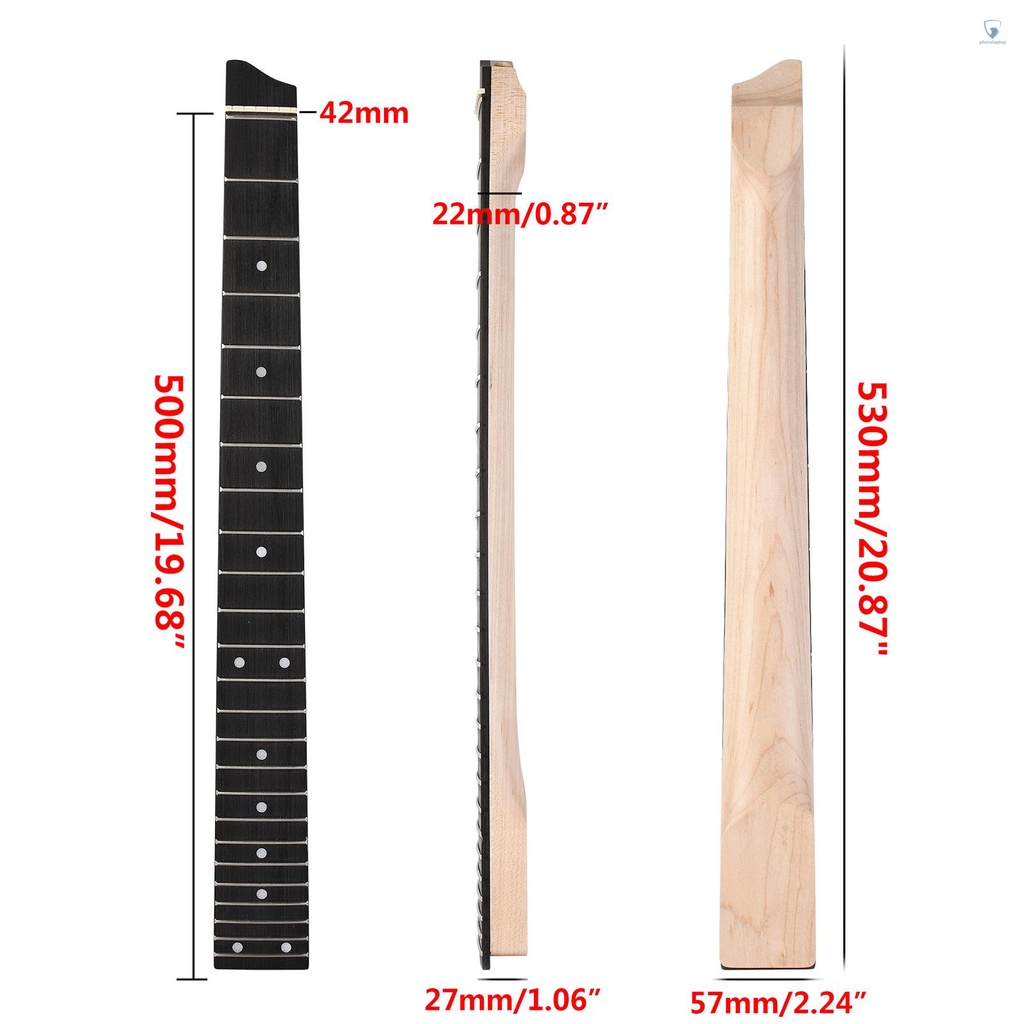 Cần Đàn Guitar Điện 25 Phím 25 Phím Bằng Gỗ Hồng Nhám Chưa Hoàn Thiện Dùng Khi Đi Du Lịch