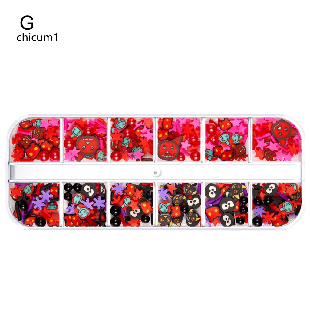 1 Hộp Phụ Kiện Trang Trí Móng Tay Nghệ Thuật Chủ Đề Halloween