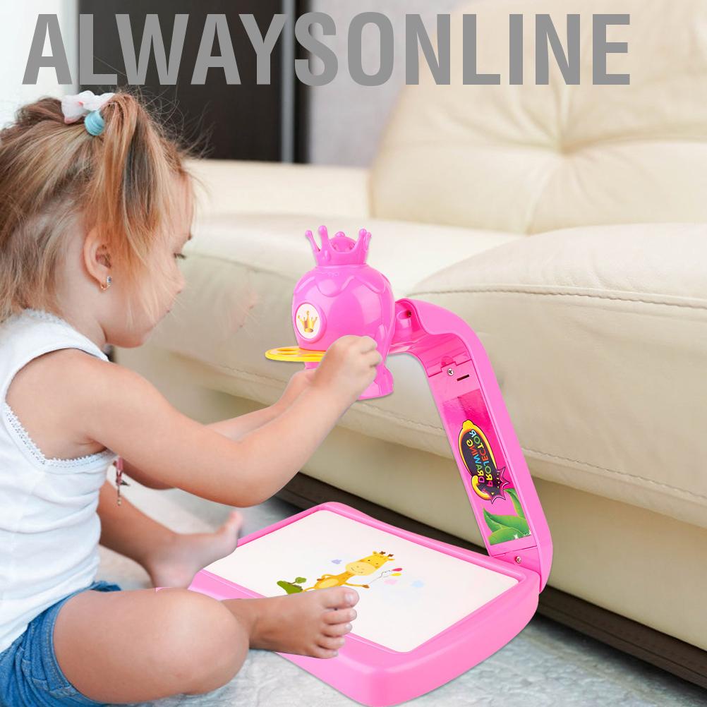 Alwaysonline Child Learning Board with Projector Multi Function Intelligent Projection Painting Machine Fun Children's Toy Gift
