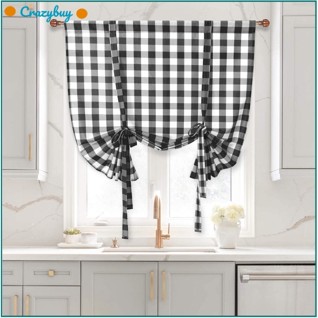 Cr 1 Rèm Cửa Vải Lanh Cotton Họa Tiết Kẻ Sọc Phong Cách Roman Có Thể Điều Chỉnh Tiện Dụng