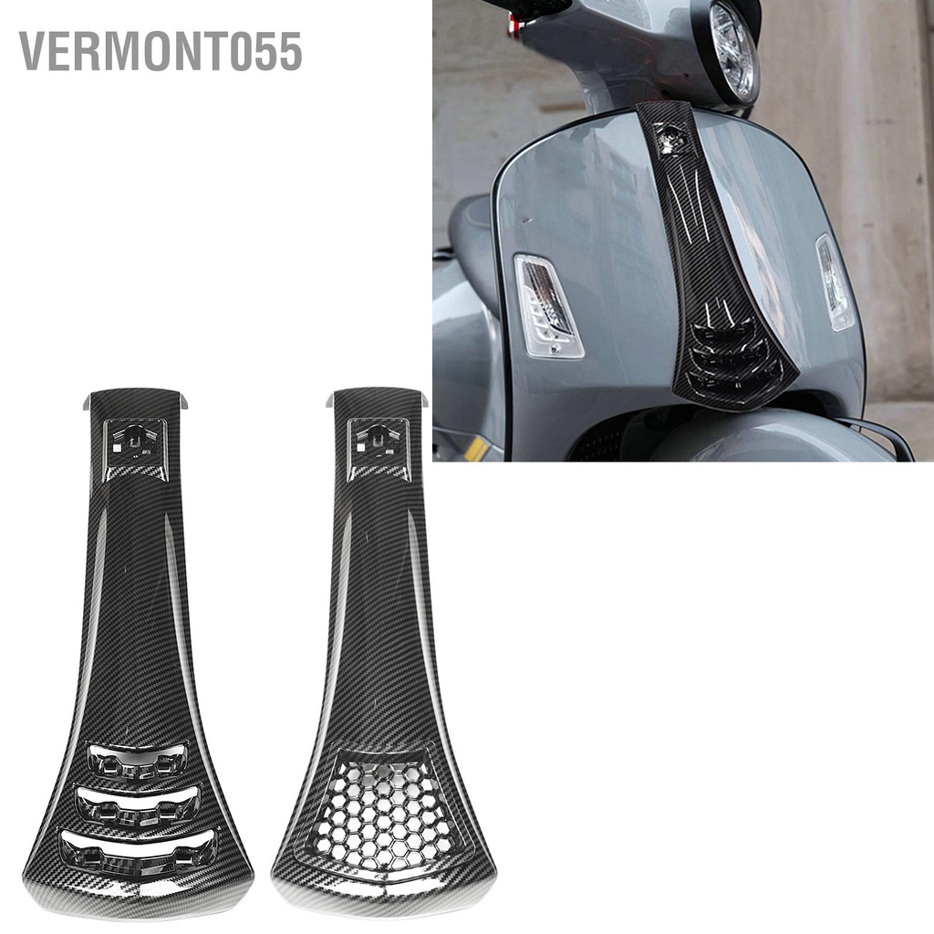 Vermont055 Vỏ Fairing Đầu Xe Máy Kiểu Sợi Carbon Giá Đỡ Cà Vạt Sừng Trước Thay Thế Cho VESPA GTS 250 300 GTV 2019‑2021