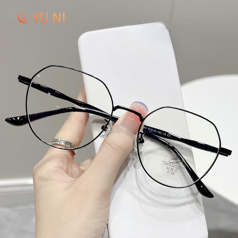 Ultra Khung Kim Loại Hình Đa Giác Siêu Nhẹ Màu Kẹo Ngọt Chống Ánh Sáng Xanh Thời Trang Hàn Quốc
